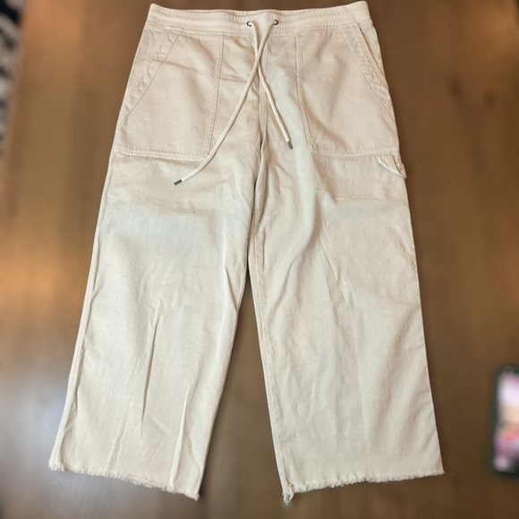 James Perse Cotton Wide Leg Carpenter Cropped Pants Size 2 Medium EUC